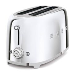 SMEG 2 Langschlitz-Toaster in Chrom