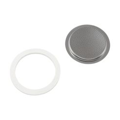 BIALETTI Dichtungsringset Edelstahlkocher 4 Tassen + 1 Sieb