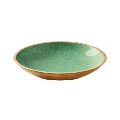 ZASSENHAUS Schale „BRUSH GREEN“ Mangoholz Ø 35 cm x 6 cm