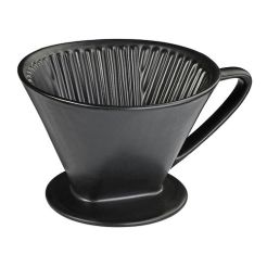 CILIO Kaffeefilter für 4 Tassen aus Porzellan in Schwarz matt
