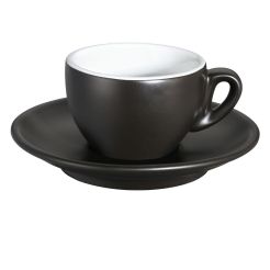 CILIO Espressotasse „Roma“ mit Untertasse schwarz matt