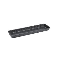 DE BUYER Tortenform rechteckig, geriffelt, 35,6 × 10 cm schräge Ansicht 