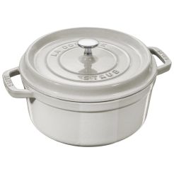 STAUB Bräter rund aus Gusseisen Weißer Trüffel 24 cm
