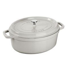 STAUB Bräter oval aus Gusseisen Weißer Trüffel 31 cm
