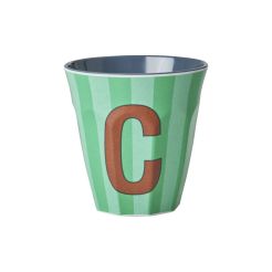 RICE Buchstabenbecher „C“ grün-braun 250 ml