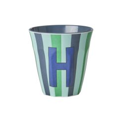 RICE Buchstabenbecher „H“ blau-grün 250 ml