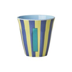 RICE Buchstabenbecher „I“ blau-gelb 250 ml
