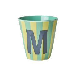 RICE Buchstabenbecher „M“ grün-gelb 250 ml
