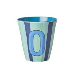 RICE Buchstabenbecher „O“ blau-grün 250 ml