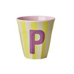 RICE Buchstabenbecher „P“ gelb-creme 250 ml