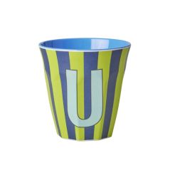 RICE Buchstabenbecher „U“ grün-blau 250 ml