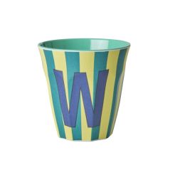 RICE Buchstabenbecher „W“ grün-gelb 250 ml