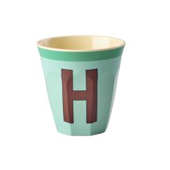 RICE Buchstabenbecher „H“ türkis-grün 250 ml