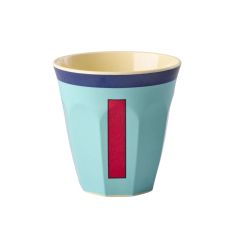 RICE Buchstabenbecher „I“ hellblau-dunkelblau 250 ml