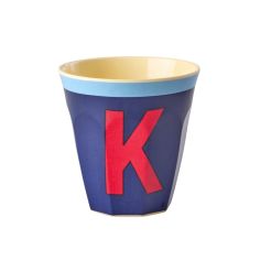 RICE Buchstabenbecher „K“ dunkelblau-hellblau 250 ml