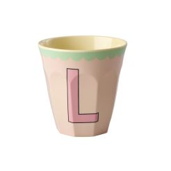 RICE Buchstabenbecher „L“ rosa-türkis 250 ml