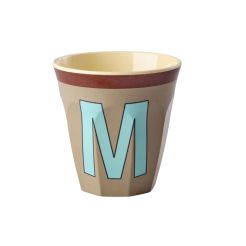 RICE Buchstabenbecher „M“ hellbraun-dunkelbraun 250 ml