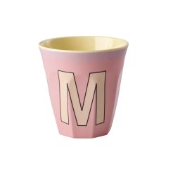 RICE Buchstabenbecher „M“ pink-lila 250 ml