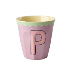 RICE Buchstabenbecher „P“ lila-türkis 250 ml
