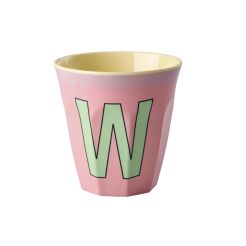 RICE Buchstabenbecher „W“ rosa-lila 250 ml