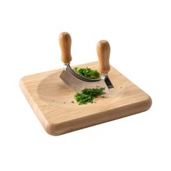 CONTINENTA Wiegemesserbrett Gummibaumholz inkl. Wiegemesser