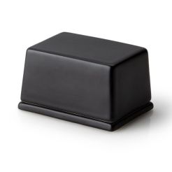 CONTINENTA Butterdose aus Keramik für 125 g in Schwarz