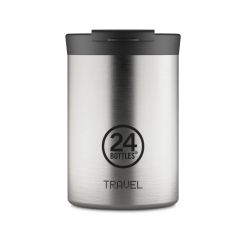 24 BOTTLES Travel Tumbler Brushed Steel 350 ml, Ansicht von vorne