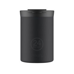 24 BOTTLES Travel Tumbler Taxedo Black 350 ml, Ansicht von vorne