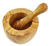 MEDITERRAN Mörser mit Stößel aus Olivenholz 10 cm