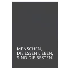 17;30 Geschirrtuch in Grau - Menschen, die Essen lieben, sind die Besten!