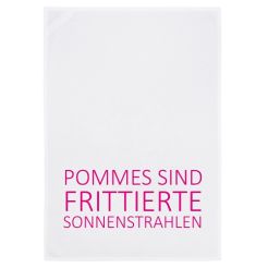 17;30 Geschirrtuch in Weiß - Pommes sind frittierte Sonnenstrahlen