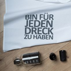17;30 Geschirrtuch in Weiß - Bin für jeden Dreck zu haben