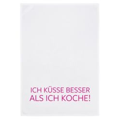 17;30 Geschirrtuch in Weiß - Ich küsse beser als ich koche