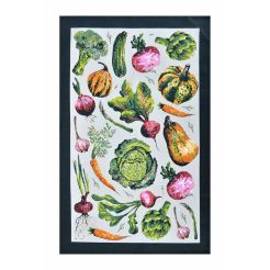ULSTER WEAVERS Geschirrtuch "Vegetable Medley" 100 % Baumwolle, Komplettansicht mit vollem Motiv. Verschiedenes Gemüse ist darauf zu sehen