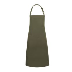 KARLOWSKY Latzschürze mit Schnalle & Tasche 75 x 90 cm – Moosgrün