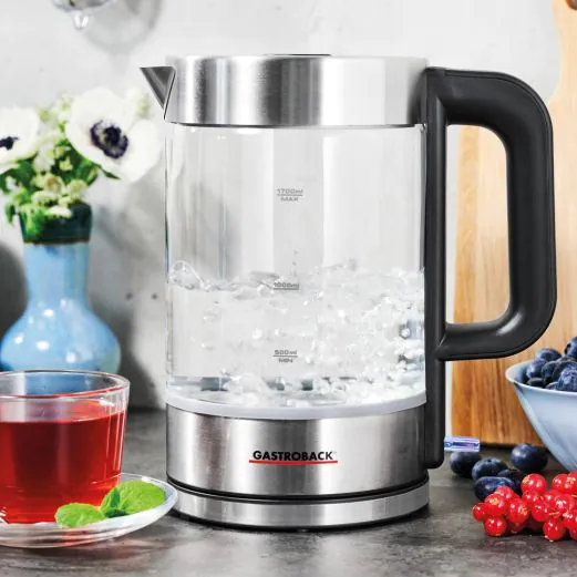 GASTROBACK Design Glas-Wasserkocher Basic 1,7 Liter