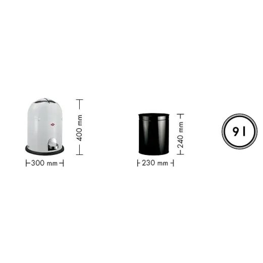 WESCO Mülleimer Singlemaster in Cool Grey 9 Liter
