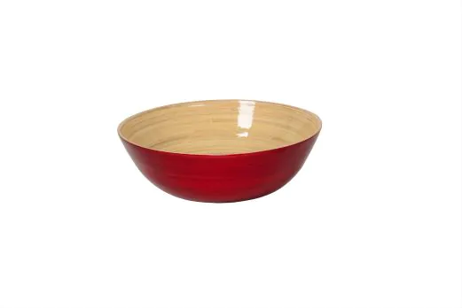 Albert L. Bambus-Schssel flach in Rot  30 cm
