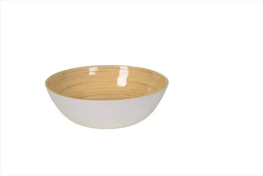 Albert L. Bambus-Schssel flach in Wei  30 cm