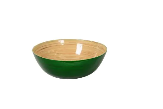 Albert L. Bambus-Schssel flach in Tannengrn  30 cm