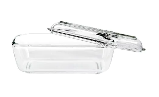 HINSCHE Butterdose aus Glas mit Kuh Motiv für 250 g