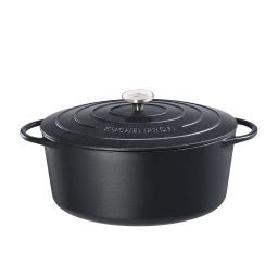 K&Uuml;CHENPROFI Bratentopf &bdquo;PROVENCE&ldquo; oval, 40 cm, schwarz
