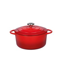 K&Uuml;CHENPROFI Bratentopf &bdquo;PROVENCE&ldquo; rund, 24 cm, rot