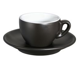 CILIO Espressotasse „Roma“ mit Untertasse schwarz matt