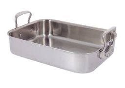 DE BUYER Bräter Affinity aus Edelstahl 35 cm x 25 cm x 7 cm