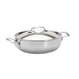 DE BUYER Konische Servierpfanne Affinity Edelstahl mit Deckel Ø28 cm