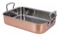 DE BUYER Bräter Prim Matera aus Kupfer und Edelstahl 41 cm x 27 cm x 13 cm