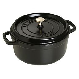 STAUB Bräter rund aus Gusseisen in Schwarz 24 cm