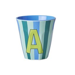 RICE Buchstabenbecher „A“ blau 250 ml