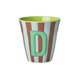 RICE Buchstabenbecher „D“ grün-braun 250 ml